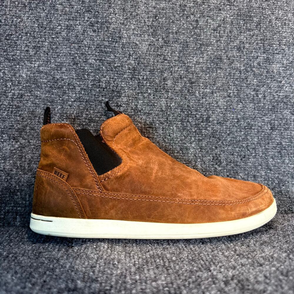 Reef Brown Suede Leather Chelsea Boots Slip On Casual Shoes Mens 9 Cushion Swami